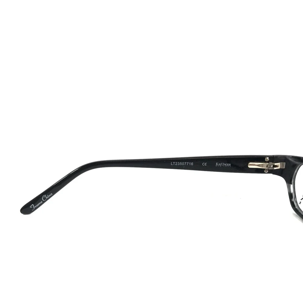 Kay Unger Eyeglasses Frames K147 BLK Shiny Black Cat Eye Full Rim 49-16-135